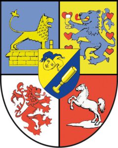 Wappen Schlaraffia Brunsviga (55) Braunschweig – Offizielles Freundschaftsreych des Rattenfängerreyches