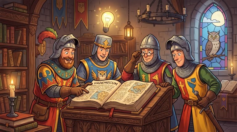 Schlaraffia-Ritter-studieren-Vademecum-fuer-Ausritt