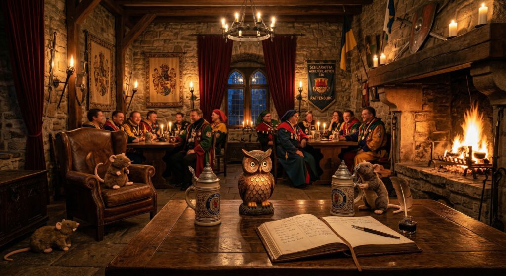 Atmosphäre in der Rattenburg: Das Wohlfühl-Reych Schlaraffia Ob der Hamel (336) mit Uhu und Ratzen